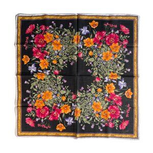 Celine Vintage Cotton Scarf – Floral Design